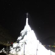 Ice Stupa by starry night...