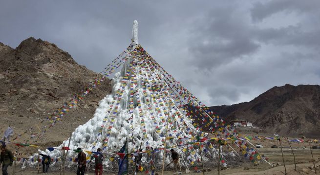 ICE STUPA WAY OF CELEBRATING A SPECIAL DAY...(6th of July 2015)